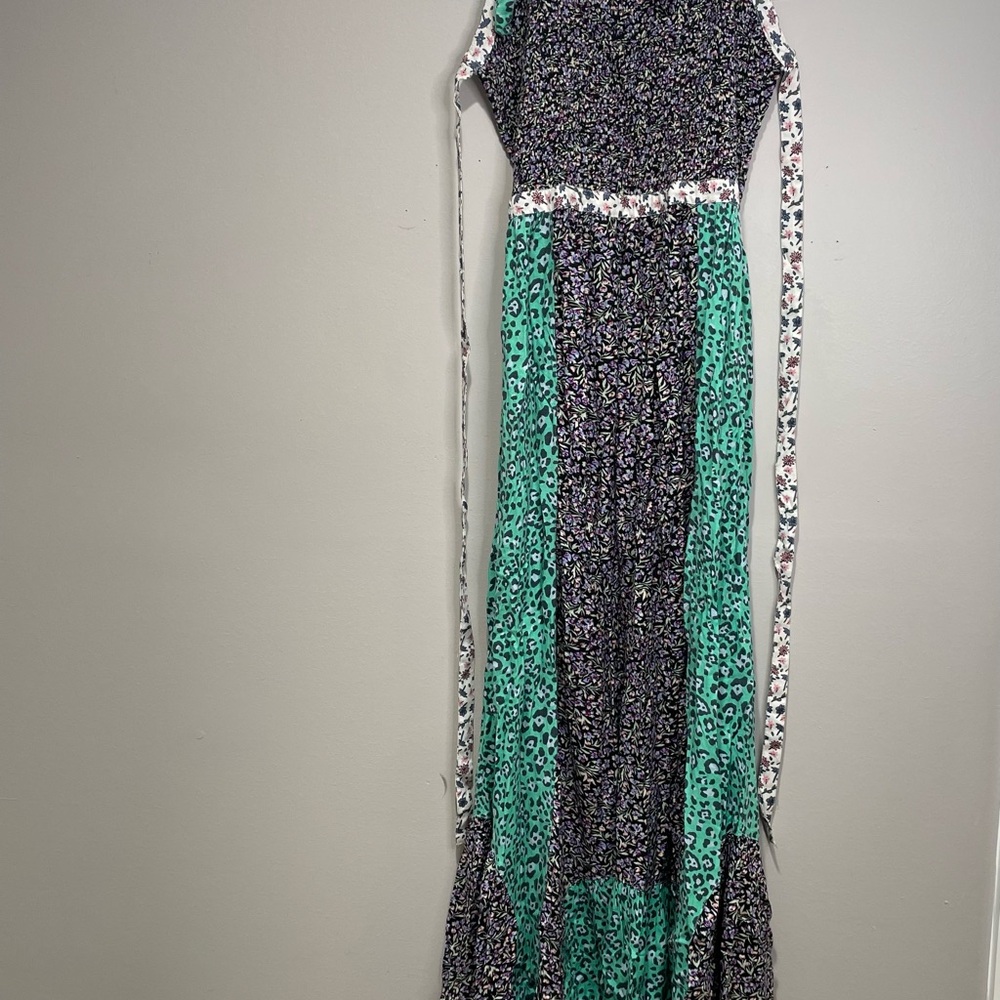Urban Outfitters Floral and Leopard patchwork Print Quilt Maxi Dress cottagecore